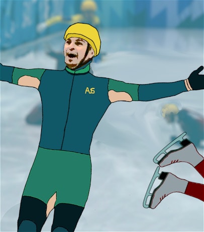 A cartoon Steven Bradbury